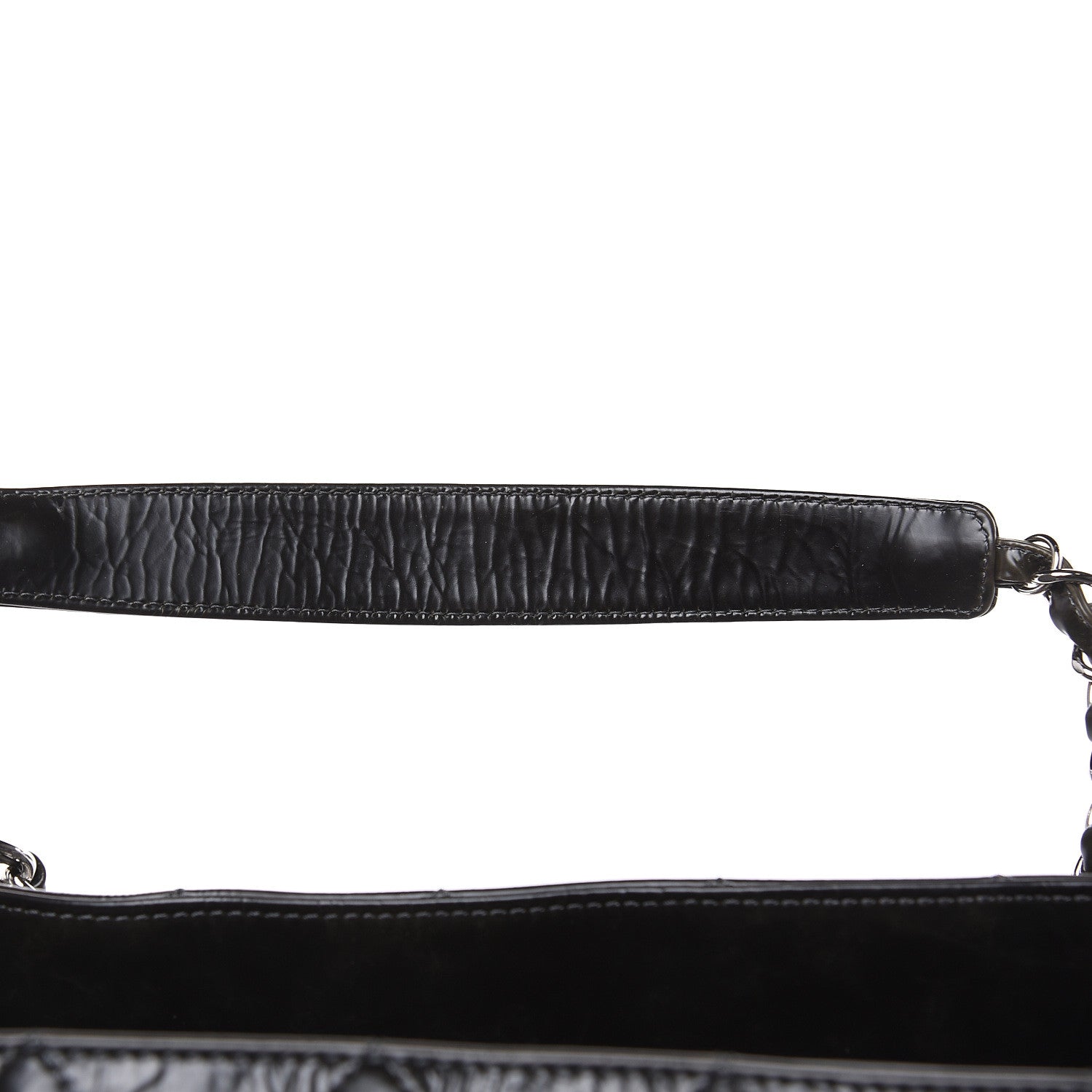 Chanel Aged Glazed Nylon Quilted Shopping Tote Dark Grey 22 of 23