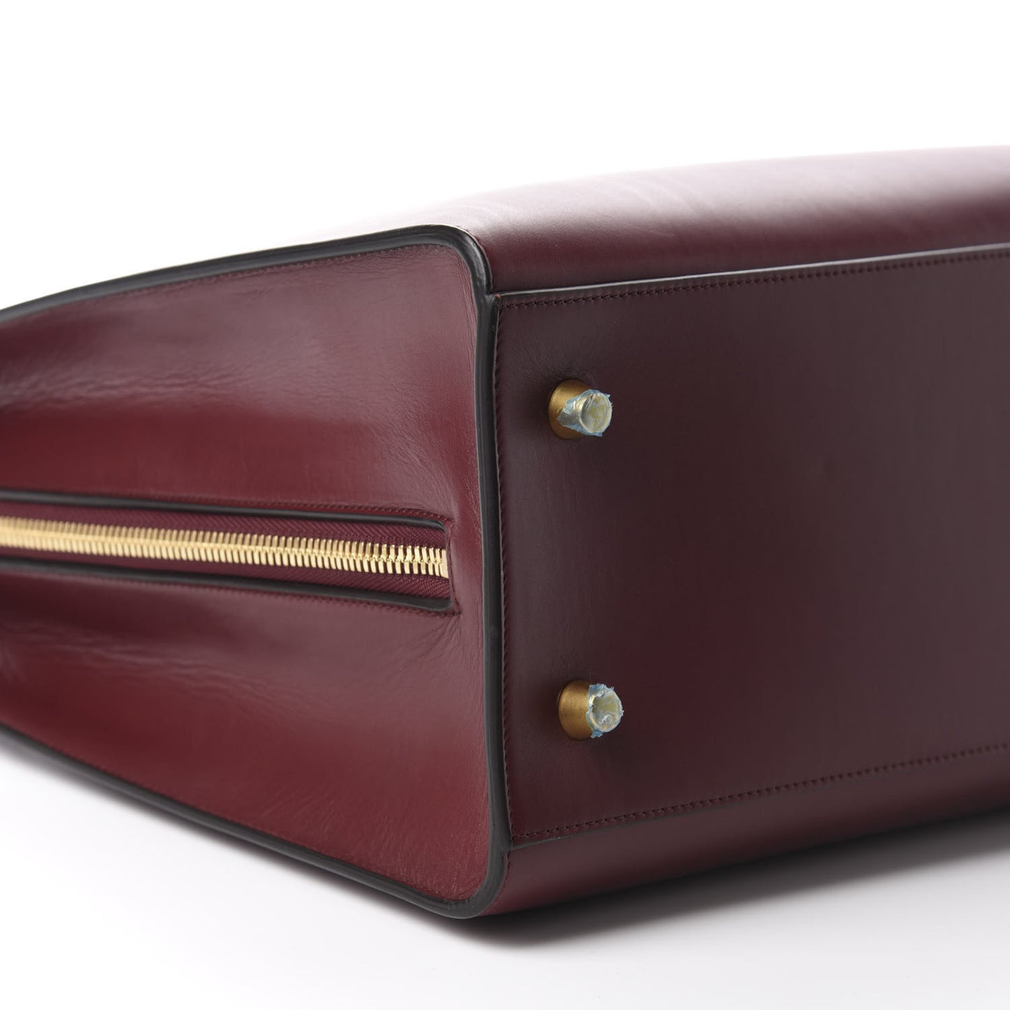 Calfskin Boxy Tote Burgundy