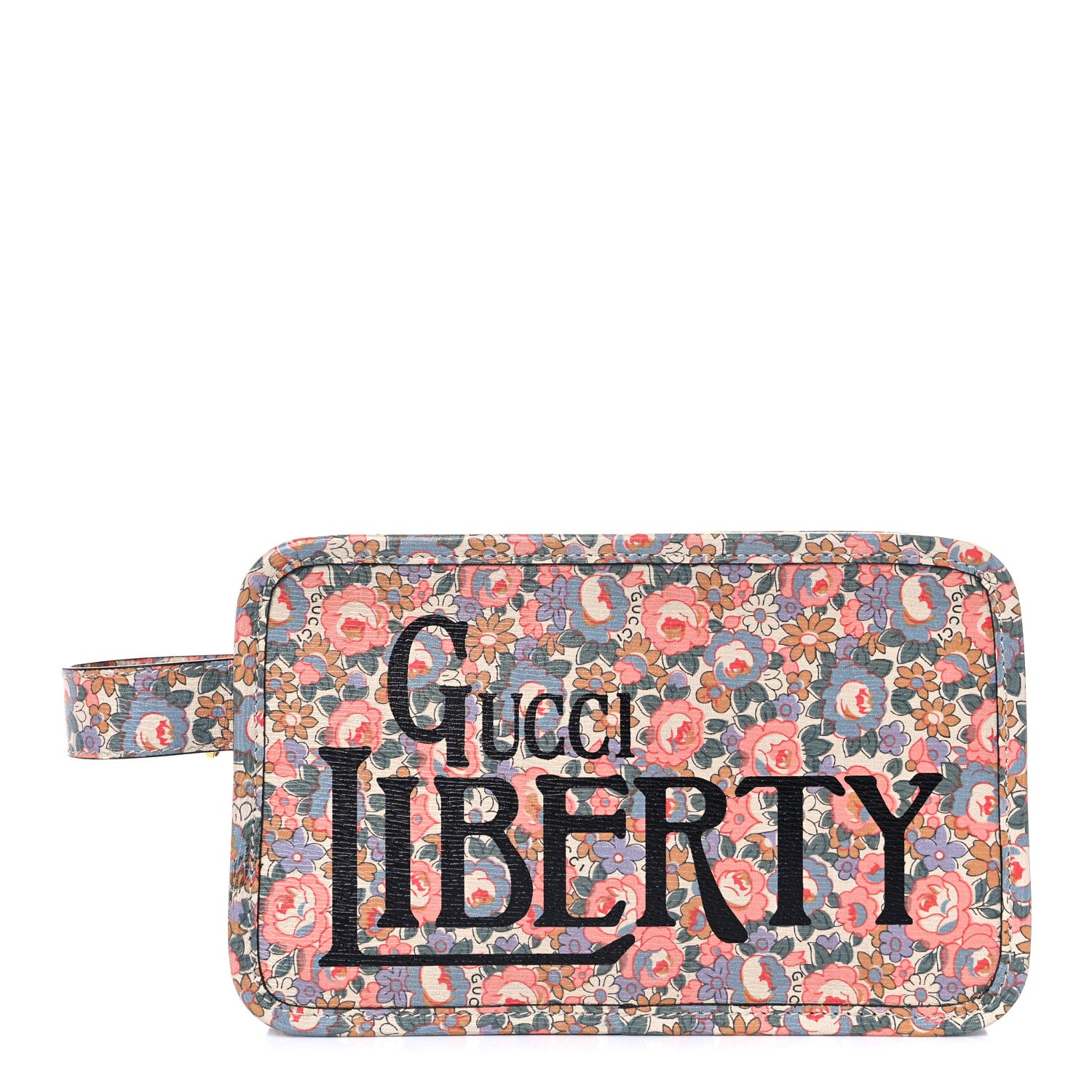 Gucci X LIBERTY OF LONDON Calfskin Infinity Abbey Zip Around Beauty Case Perfect Pink Ivory 1 of 9