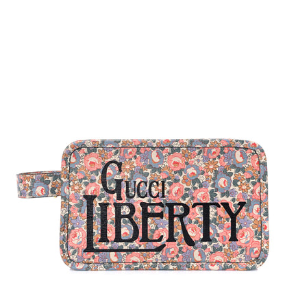 Gucci X LIBERTY OF LONDON Calfskin Infinity Abbey Zip Around Beauty Case Perfect Pink Ivory 1 of 9