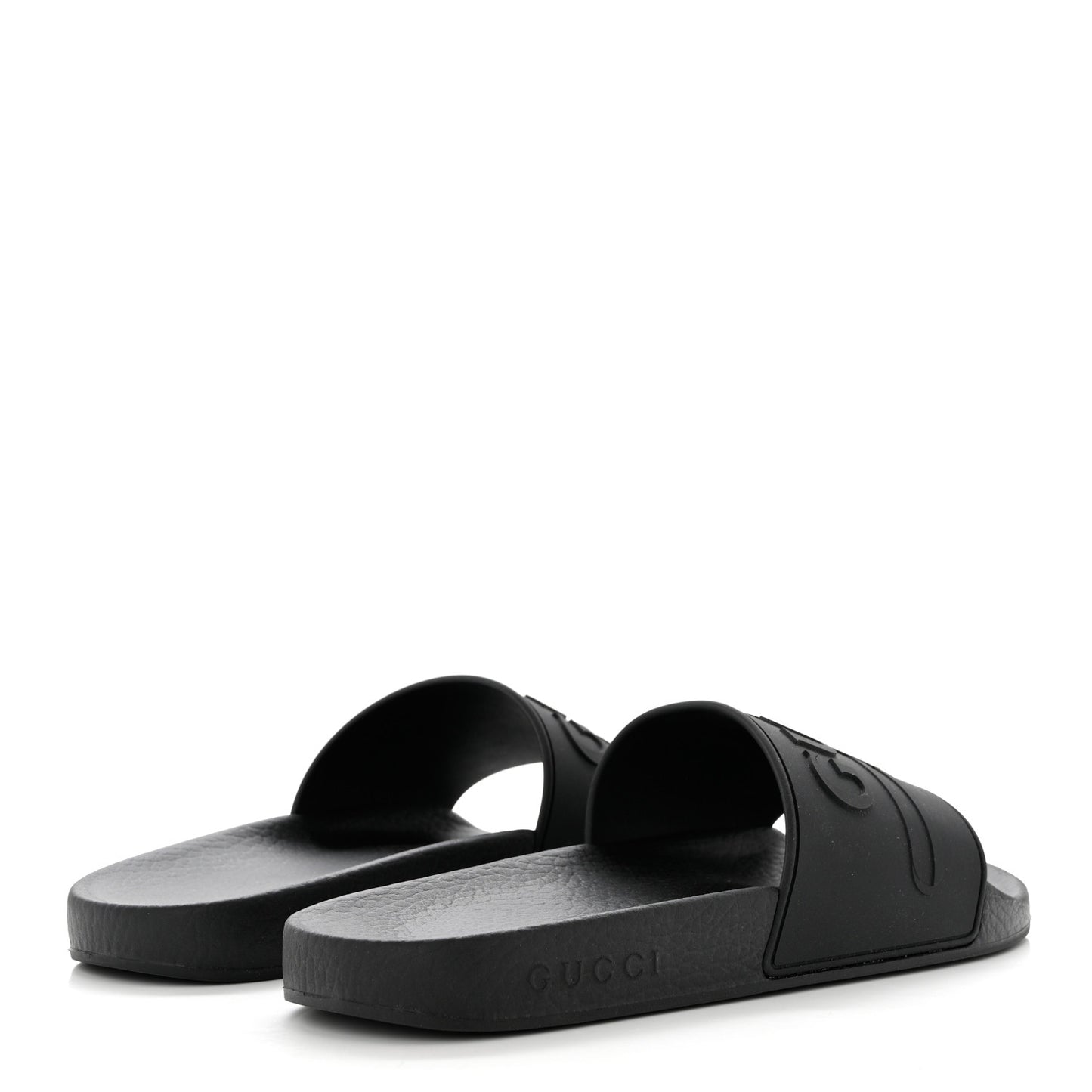 Rubber Womens Logo Slide Sandals 38 Black