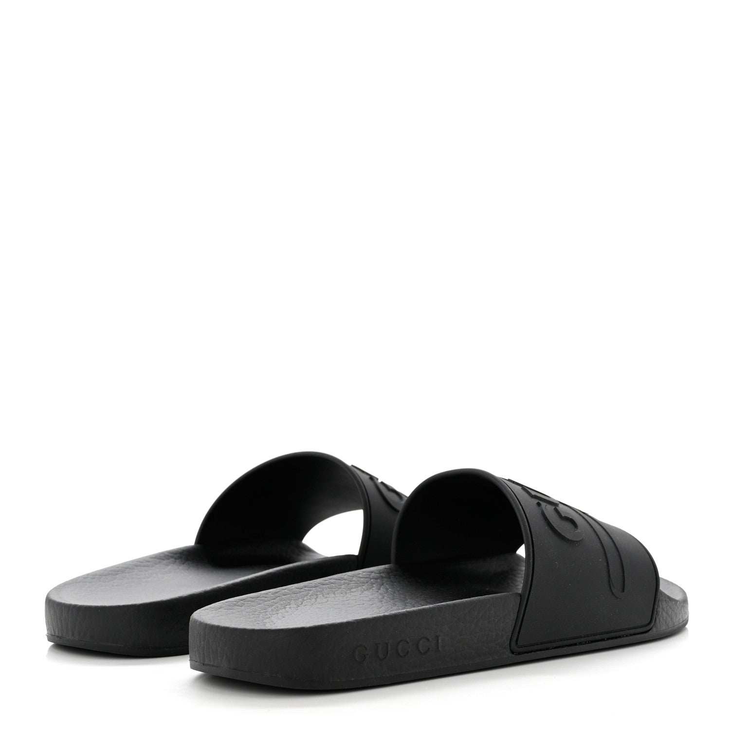 Gucci Rubber Womens Logo Slide Sandals 38 Black 4 of 8
