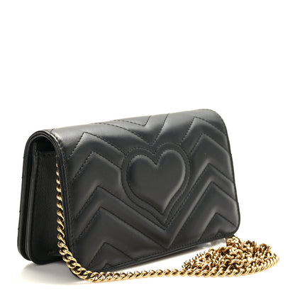 Gucci Calfskin Matelasse GG Marmont Mini Bag Black 3 of 9