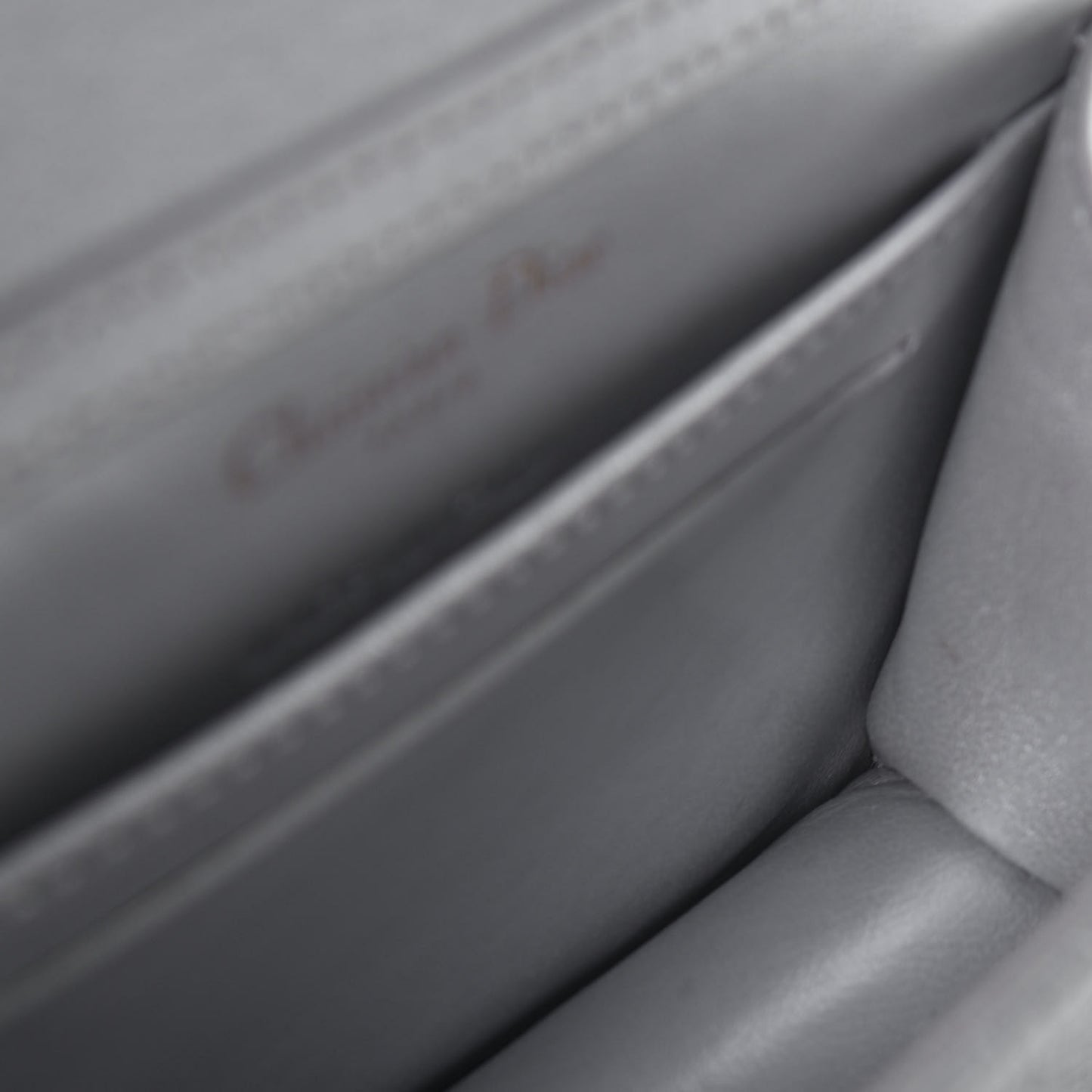 Metallic Grained Calfskin Baby Diorama Flap Bag Silver