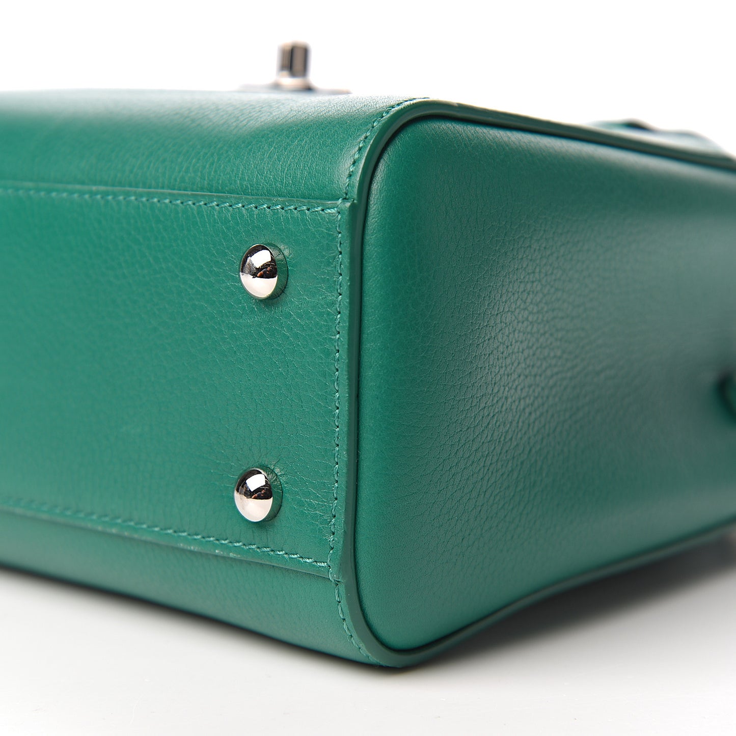 Grained Calfskin Mini Neo Executive Shopper Tote Green