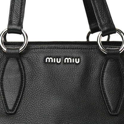 Miu Miu Vitello Phenix Shopping Tote Black 6 of 7