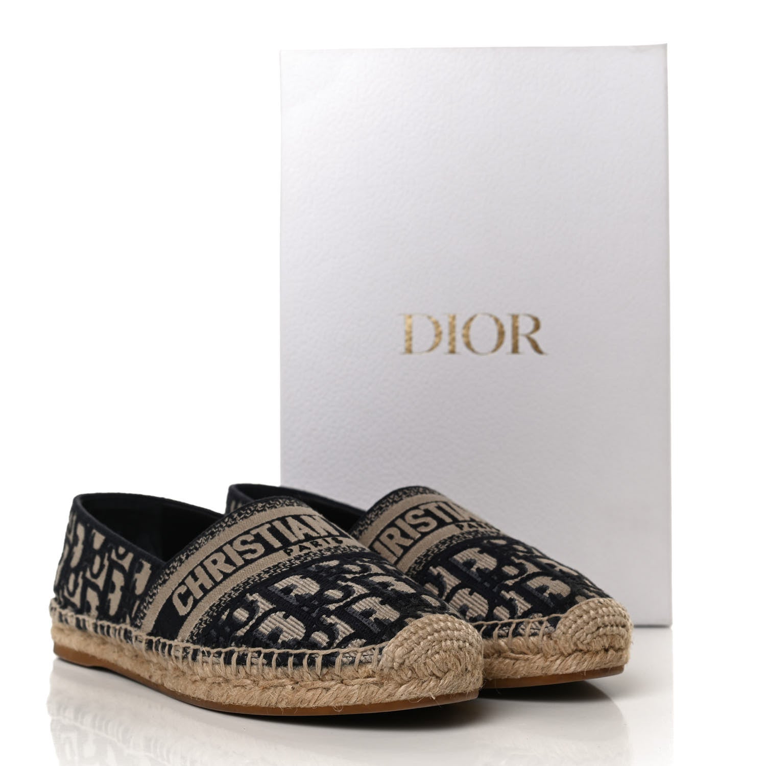 Christian Dior Oblique Embroidered Granville 15mm Espadrilles 38.5 Deep Blue 11 of 11