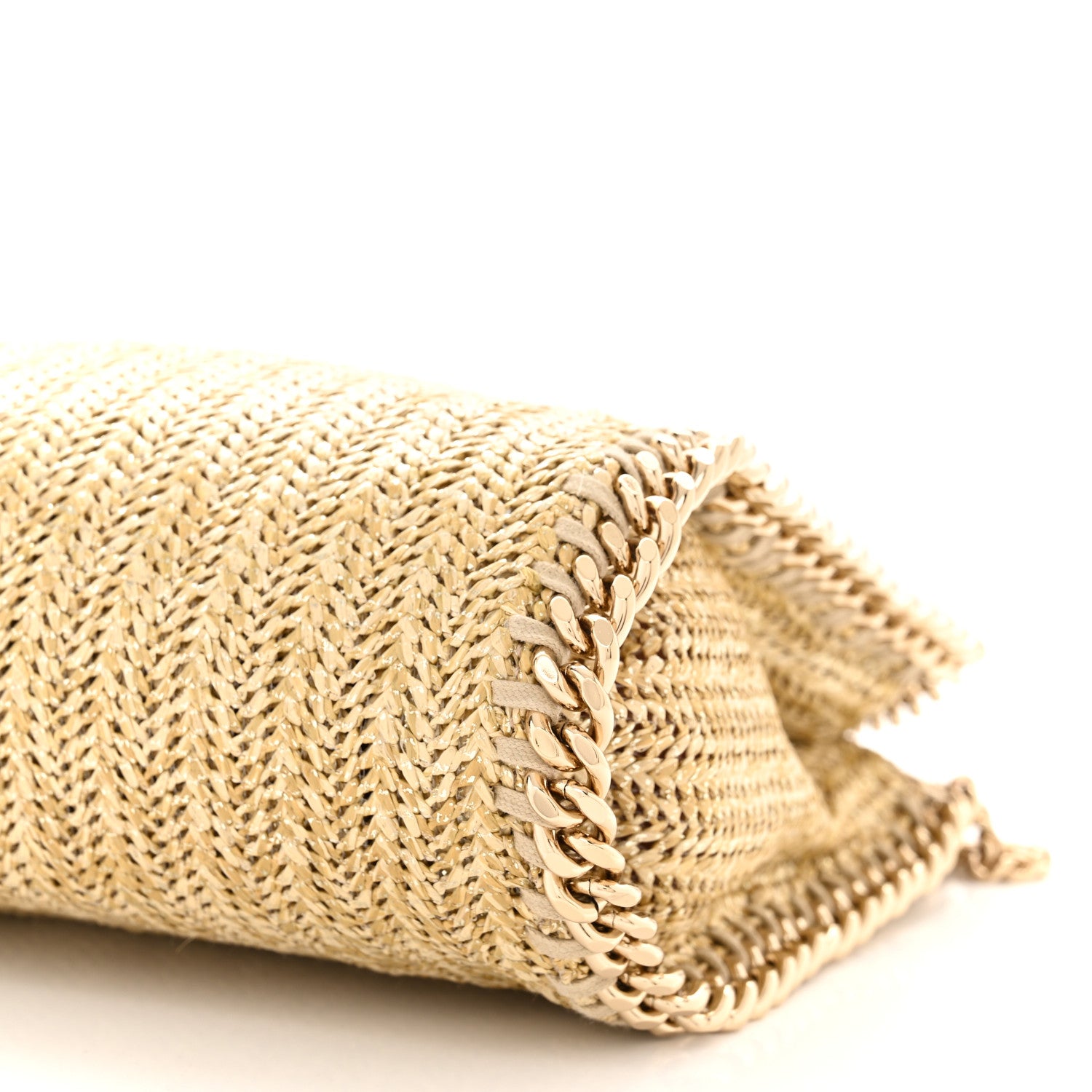 Stella McCartney Metallic Raffia Mini Falabella Tote Gold 10 of 11