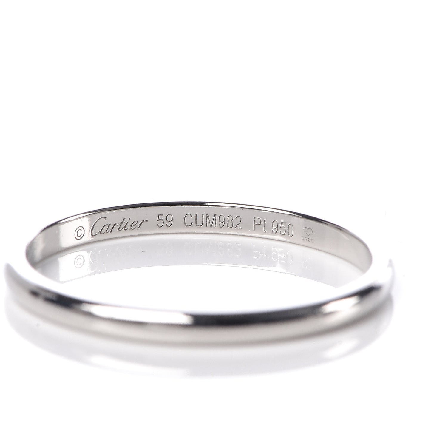 Platinum 2mm 1895 Wedding Band Ring 59 8.75