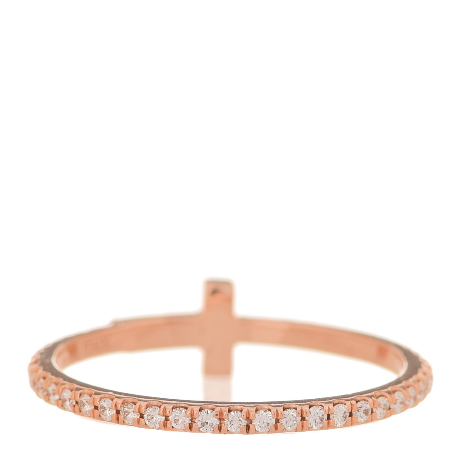 Tiffany 18K Rose Gold Diamond T Wire Band Ring 49 5 3 of 4