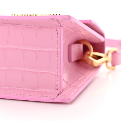 Jacquemus Calfskin Crocodile Embossed Le Grand Bambino Pink 9 of 10