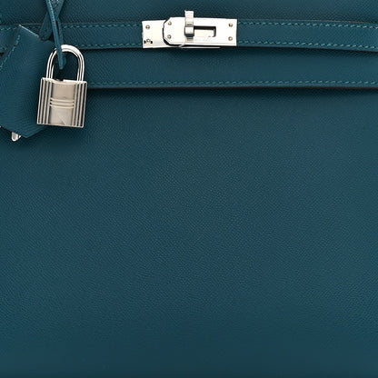 Hermes Madame Calfskin Verso Kelly Sellier 25 Vert Bosphore Vert Fonce 8 of 11
