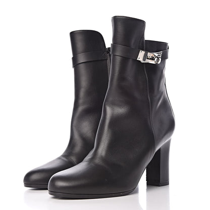 Hermes Calfskin Joueuse Ankle Boots 38.5 Black 3 of 9