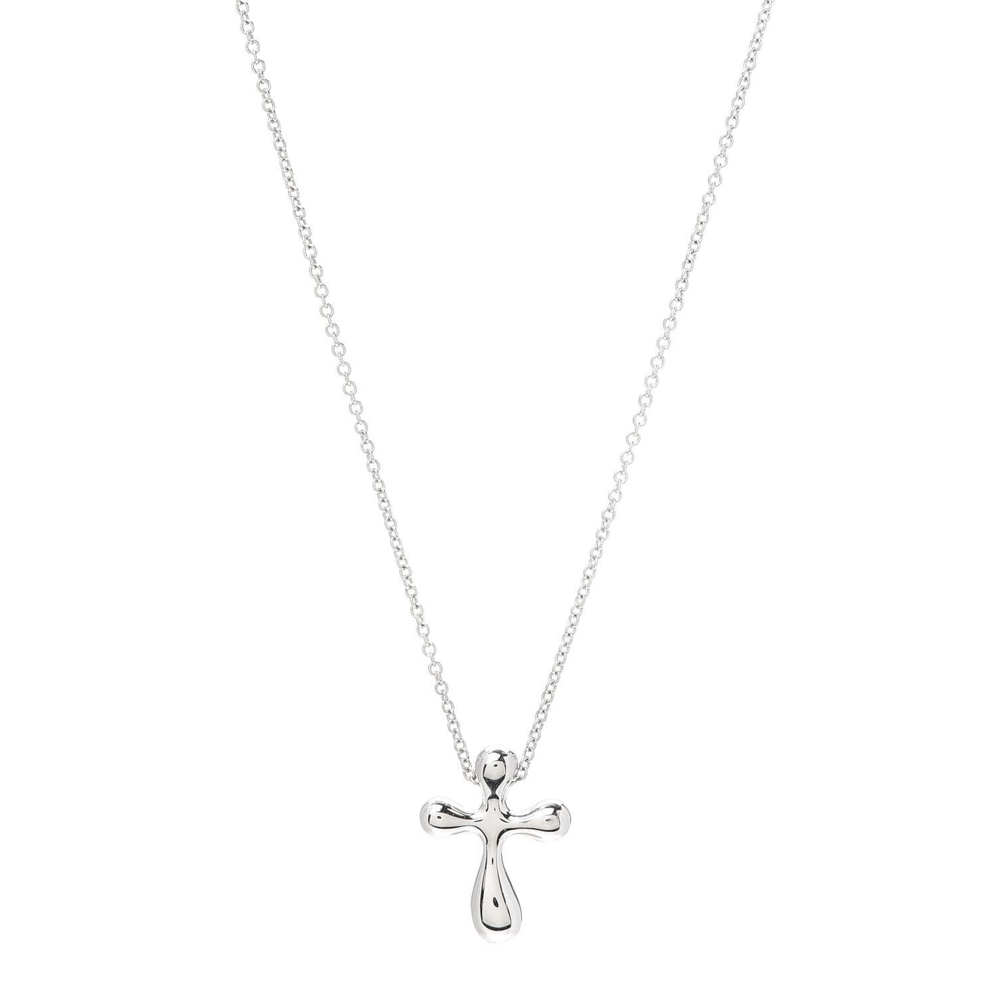 Platinum 12mm Elsa Peretti Cross Pendant Necklace