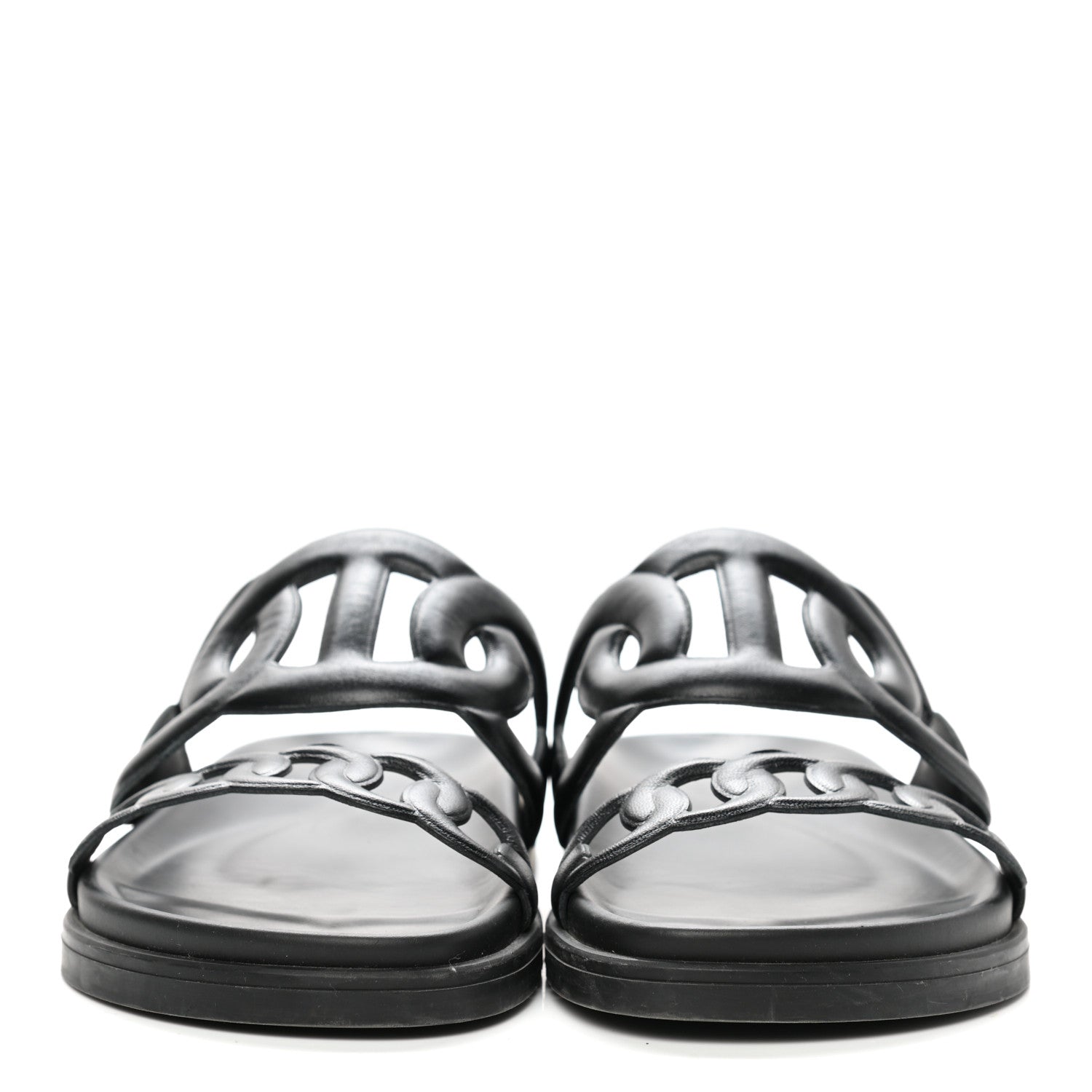 Hermes Nappa Extra Sandals 37 Black 2 of 9