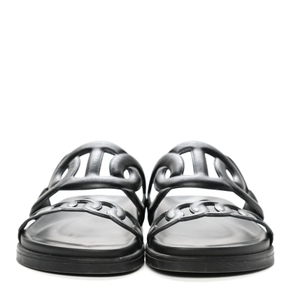 Hermes Nappa Extra Sandals 37 Black 2 of 9