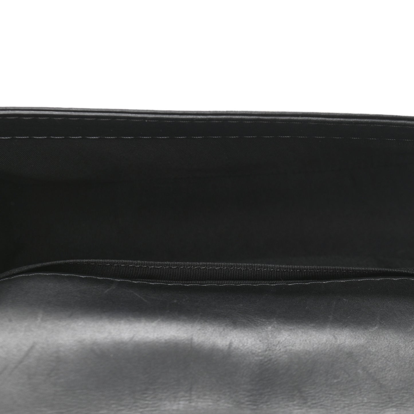 Lambskin Quilted Small Boy Flap Black