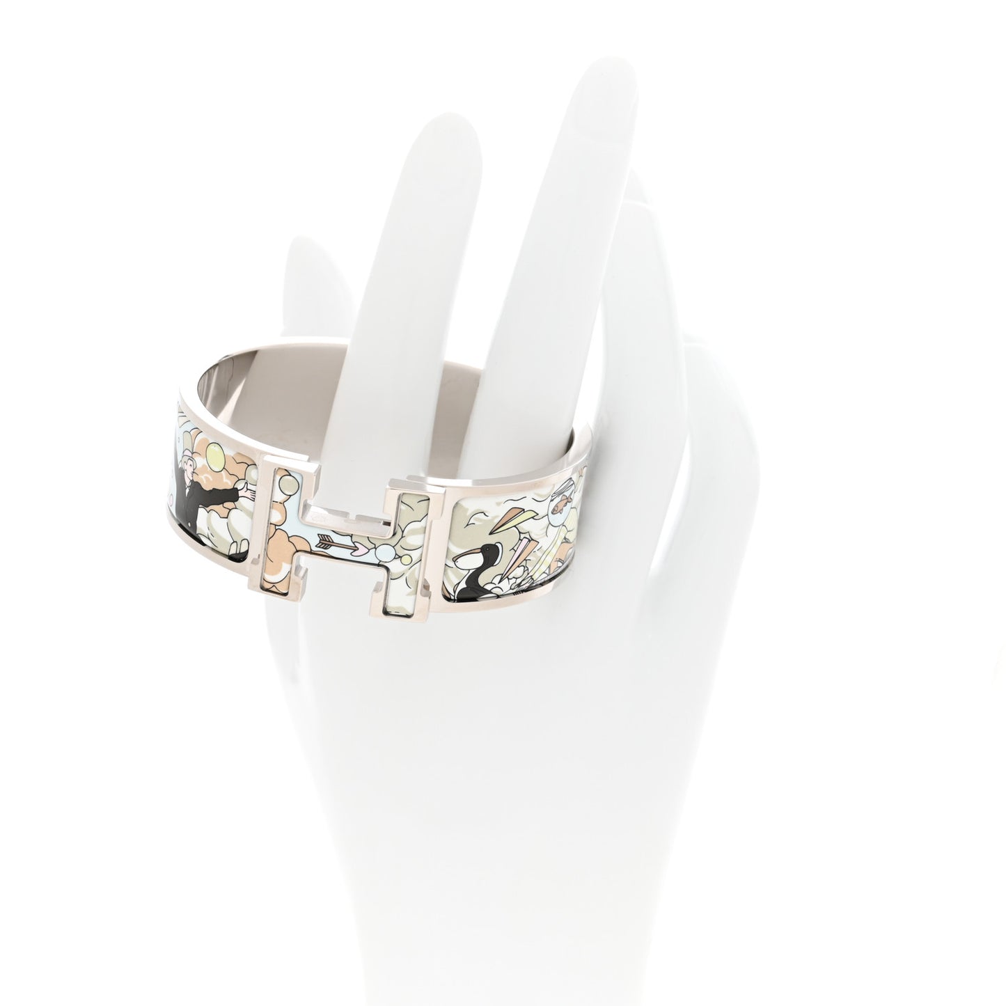 Enamel Wide Print Dans Les Nuages Clic Clac H Bracelet Songe Pastel