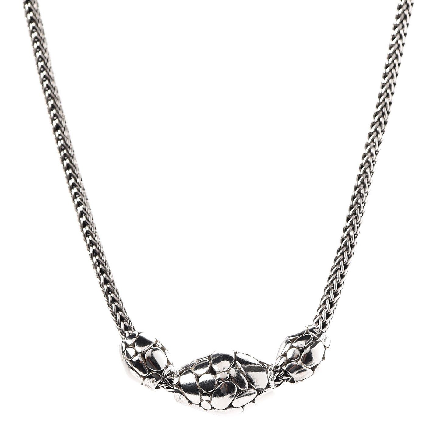 Sterling Silver Kali Elliptical Bead Trio Necklace