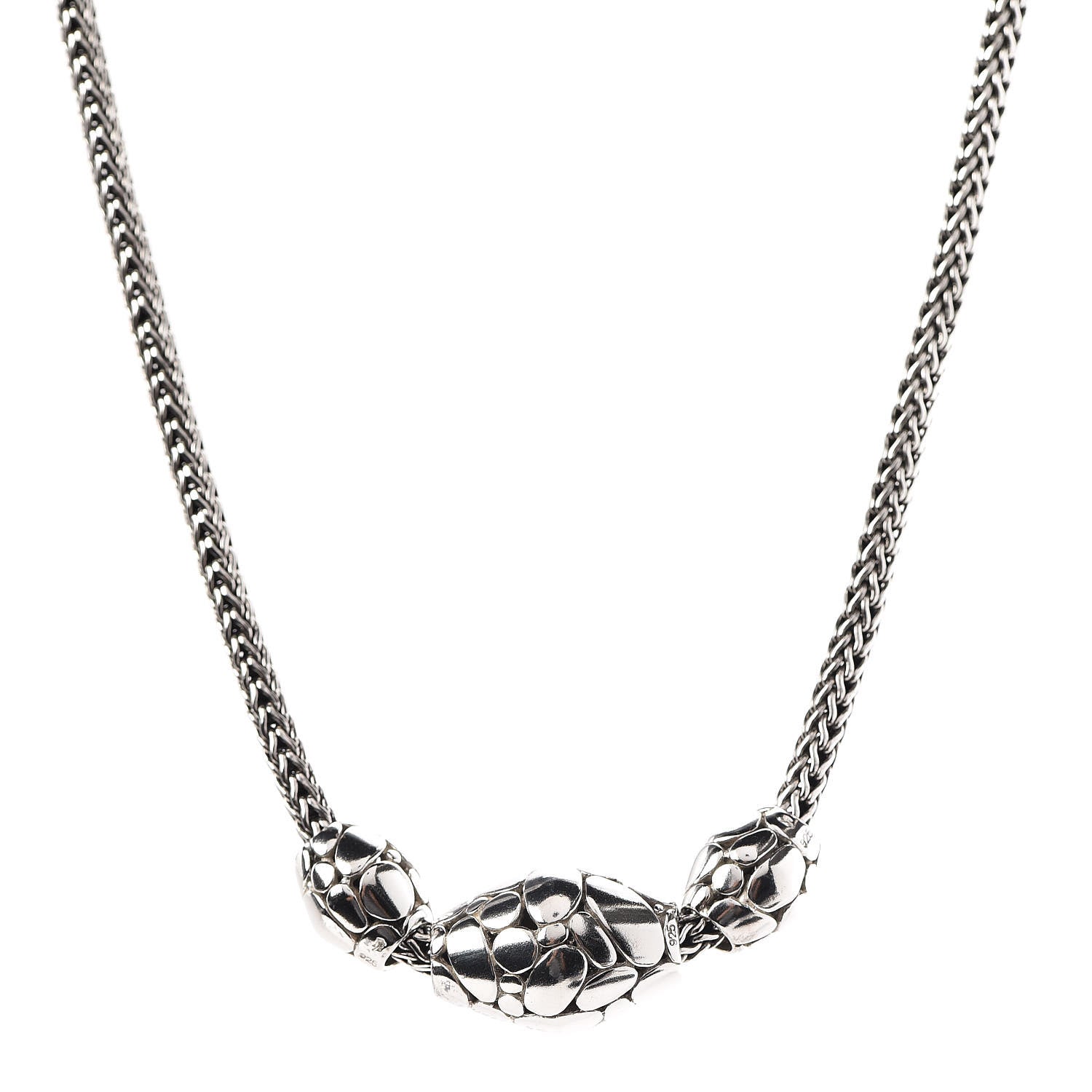 John Hardy Sterling Silver Kali Elliptical Bead Trio Necklace 1 of 6