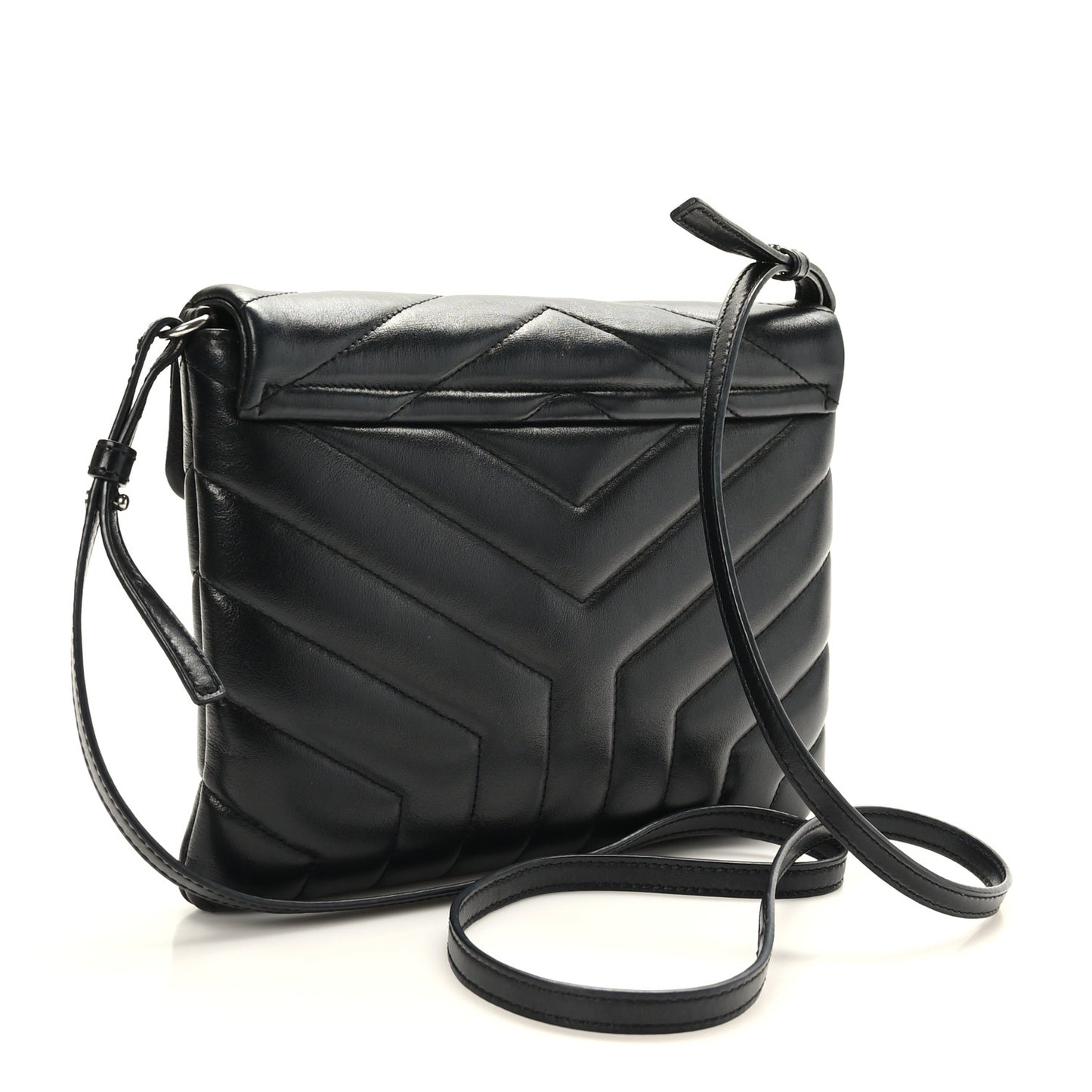 Calfskin Y Quilted Monogram Loulou Flap Bag Black