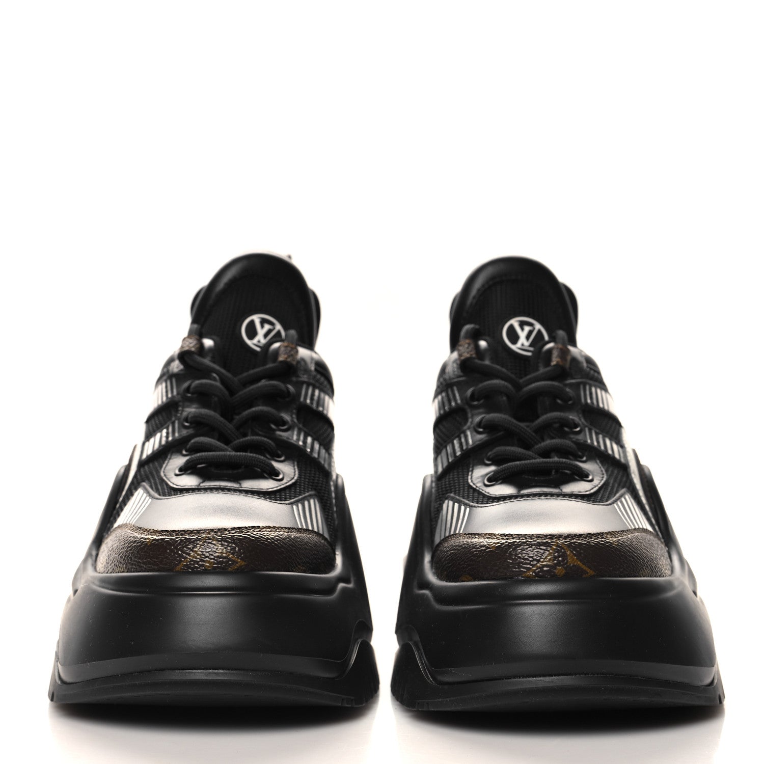 Louis Vuitton Calfskin Monogram LV Archlight 2.0 Platform Sneakers 37 37 Black 3 of 9