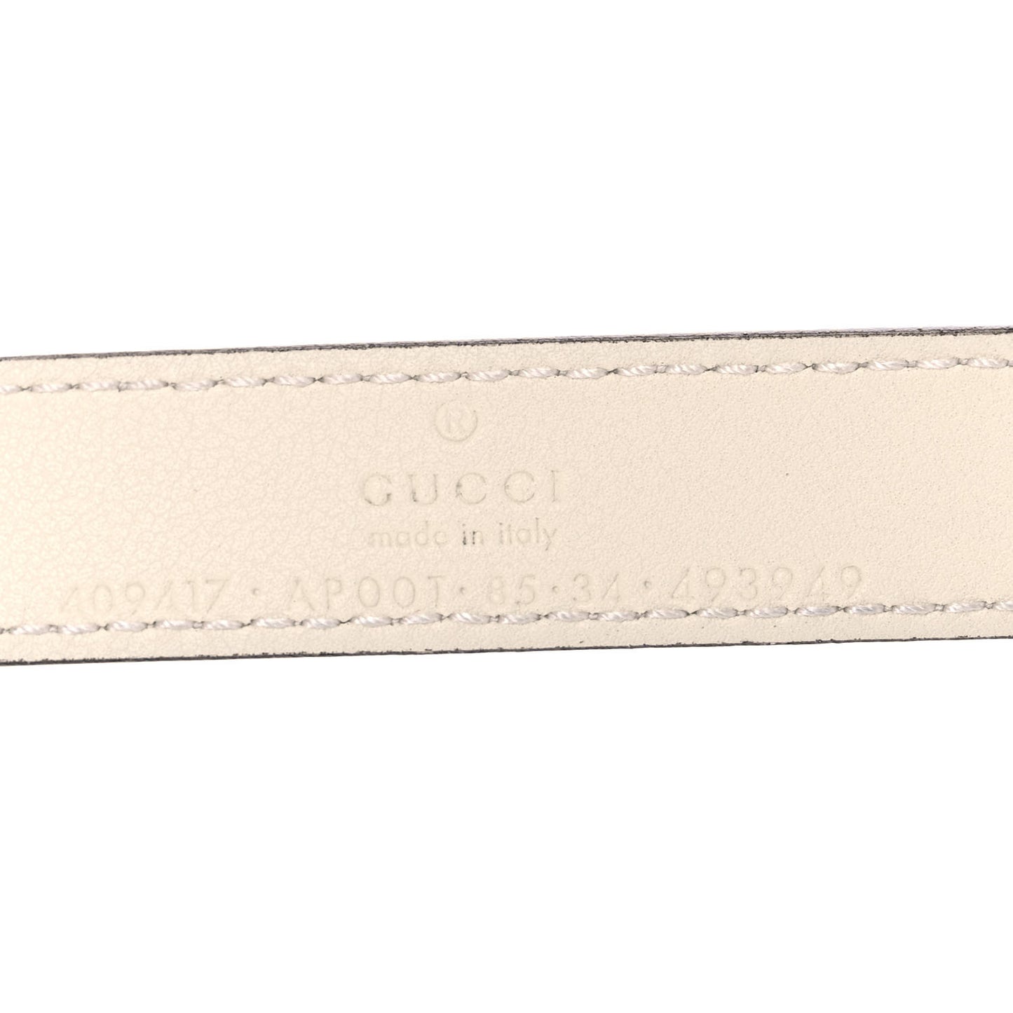 Calfskin Double G 20mm Belt 85 34 Mystic White