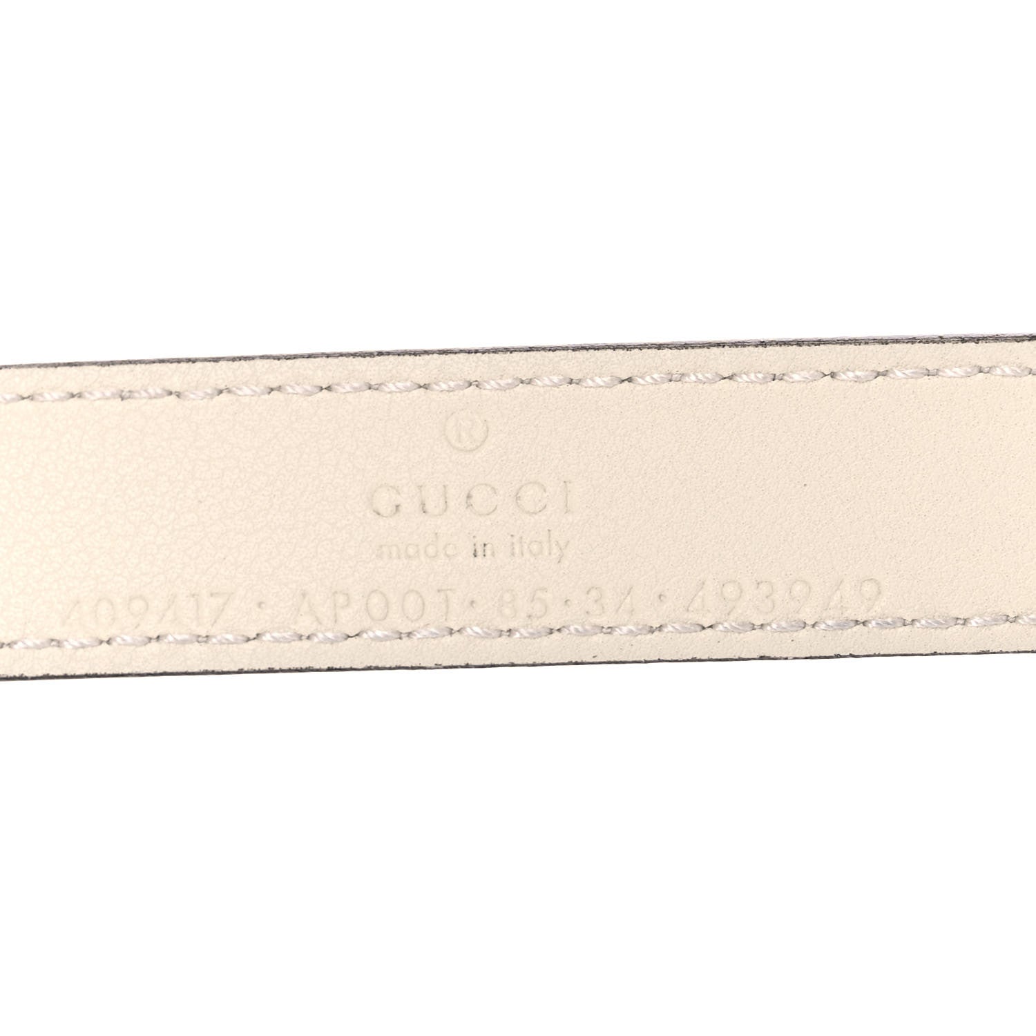Gucci Calfskin Double G 20mm Belt 85 34 Mystic White 3 of 6