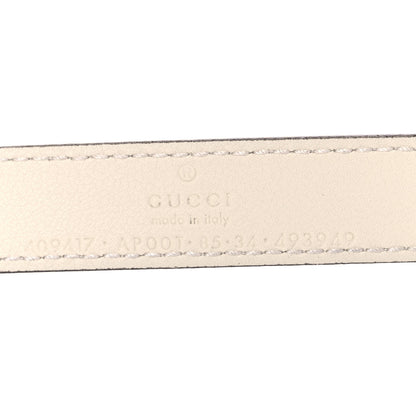 Gucci Calfskin Double G 20mm Belt 85 34 Mystic White 3 of 6
