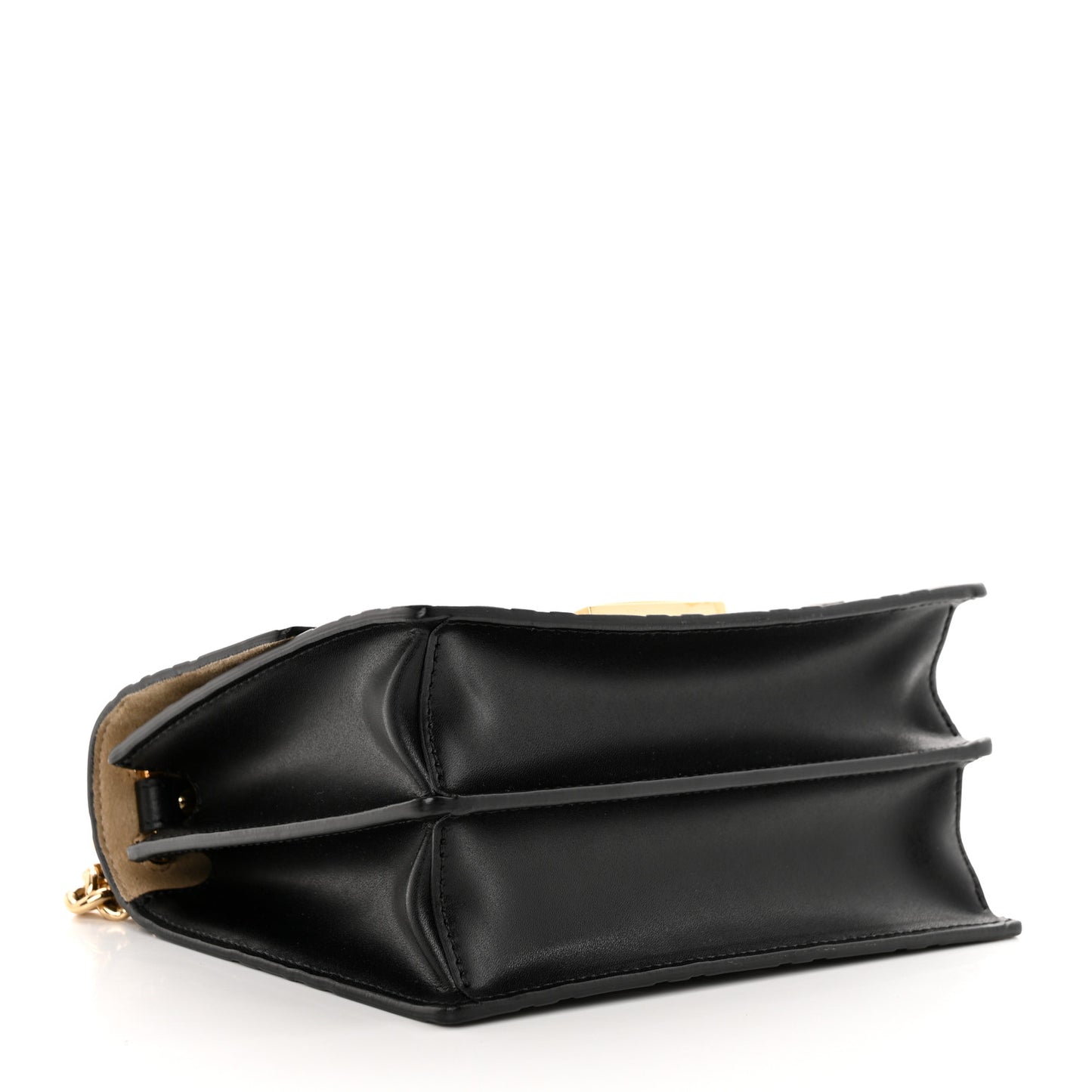 Vitello Liberty Bi-Color FF 1974 Embossed Small Kan U Shoulder Bag Maya Black