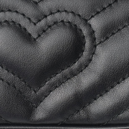 Gucci Calfskin Matelasse GG Marmont 2.0 Coin Purse On A Chain Black 9 of 13