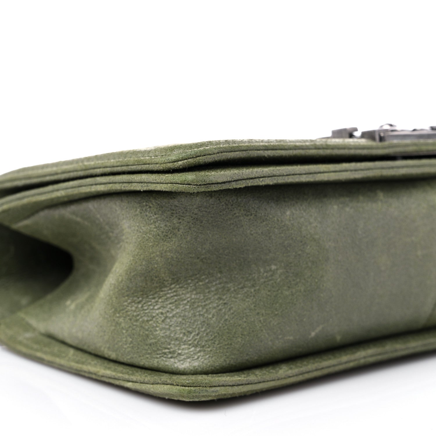 Chanel Goatskin Chesterfield Quilted Medium Celtic Boy Flap Green 8 of 14