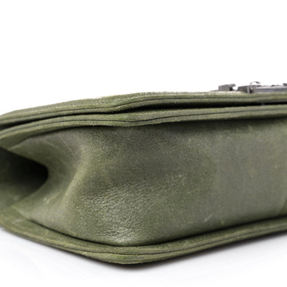 Chanel Goatskin Chesterfield Quilted Medium Celtic Boy Flap Green 8 of 14