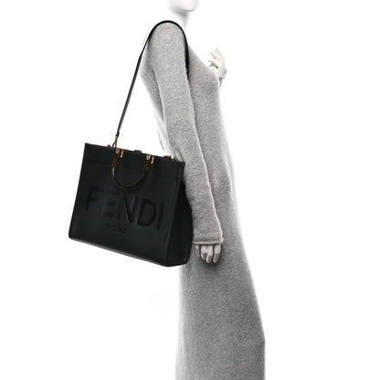 Fendi Vitello King Plexiglass Medium Fendi Sunshine Shopper Tote Black 2 of 10