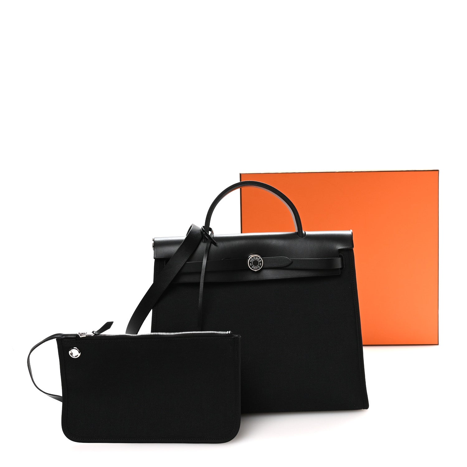 Hermes Military Toile Vache Hunter Herbag Zip PM 31 Black 12 of 12