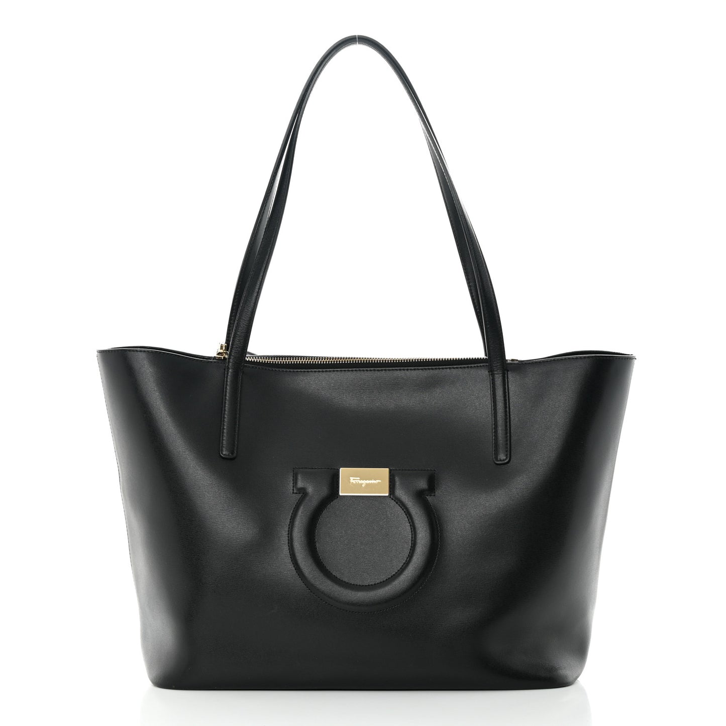 Calfskin Medium Gancini Tote Black
