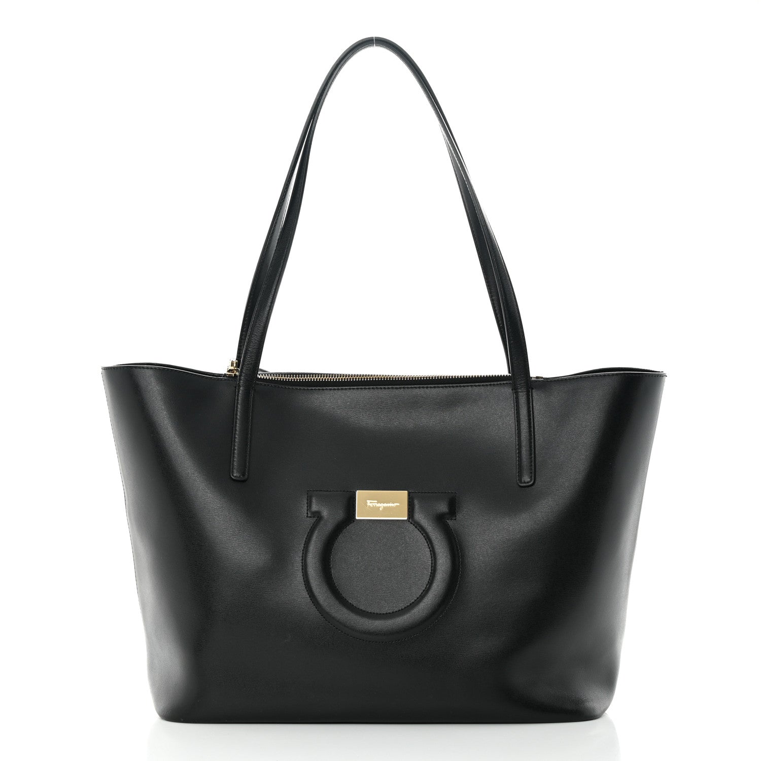 Salvatore Ferragamo Calfskin Medium Gancini Tote Black 3 of 12