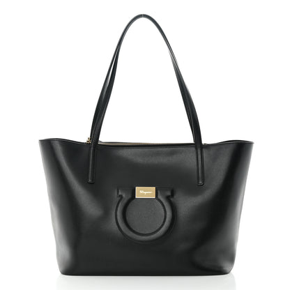 Salvatore Ferragamo Calfskin Medium Gancini Tote Black 3 of 12