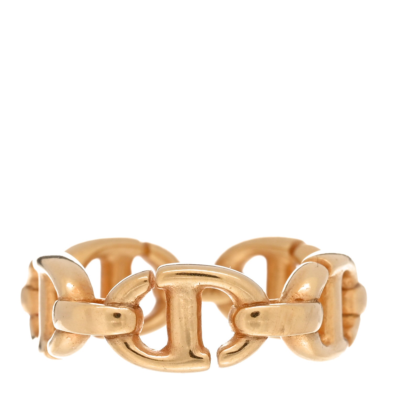 Christian Dior Metal CD Navy Ring M Gold 1 of 5