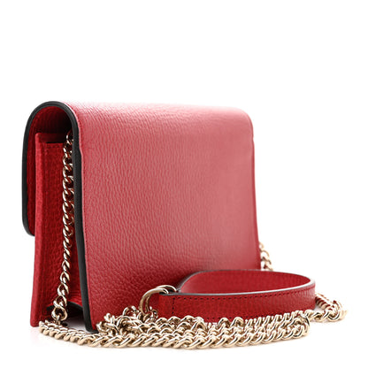 Gucci Dollar Calfskin Interlocking G Chain Wallet Red 3 of 10