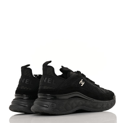 Chanel Suede Calfskin Mixed Fibers CC Sneakers 39.5 Black 4 of 8