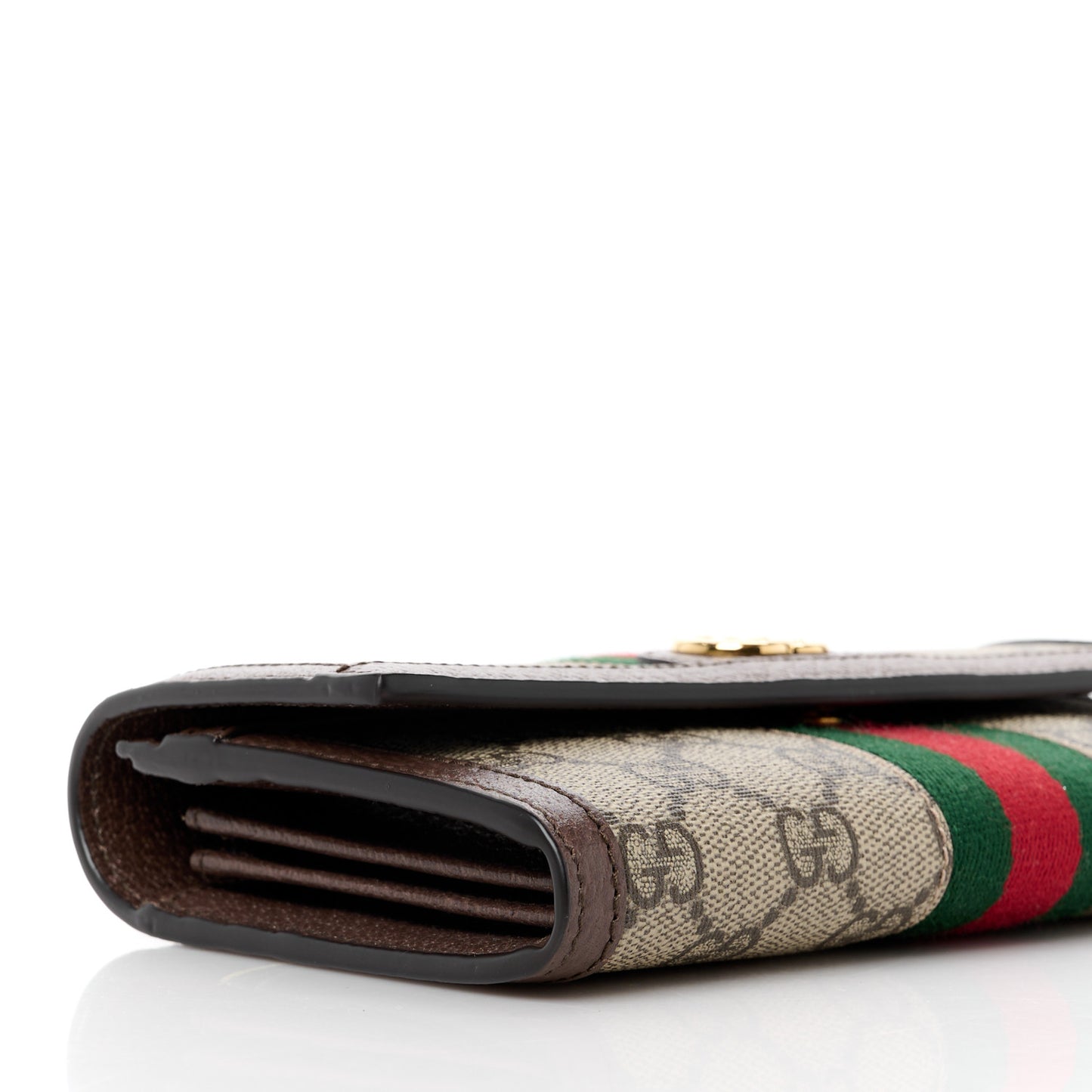 GG Supreme Monogram Web Ophidia Continental Wallet Brown