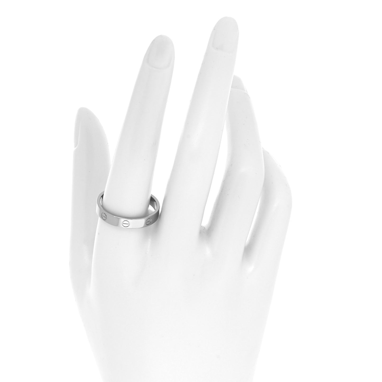 18K White Gold 4mm LOVE Wedding Band Ring 64 10.75