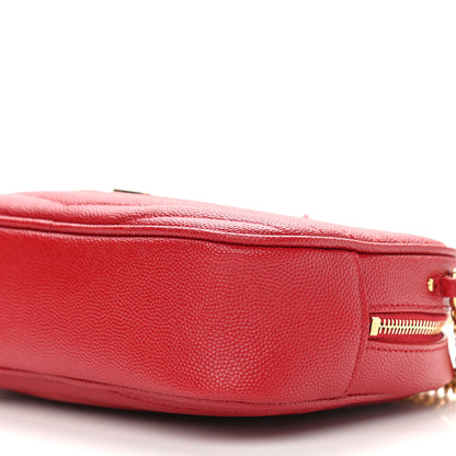 Saint Laurent Grain De Poudre Matelasse Monogram Mini Lou Camera Bag Eros Red 9 of 9