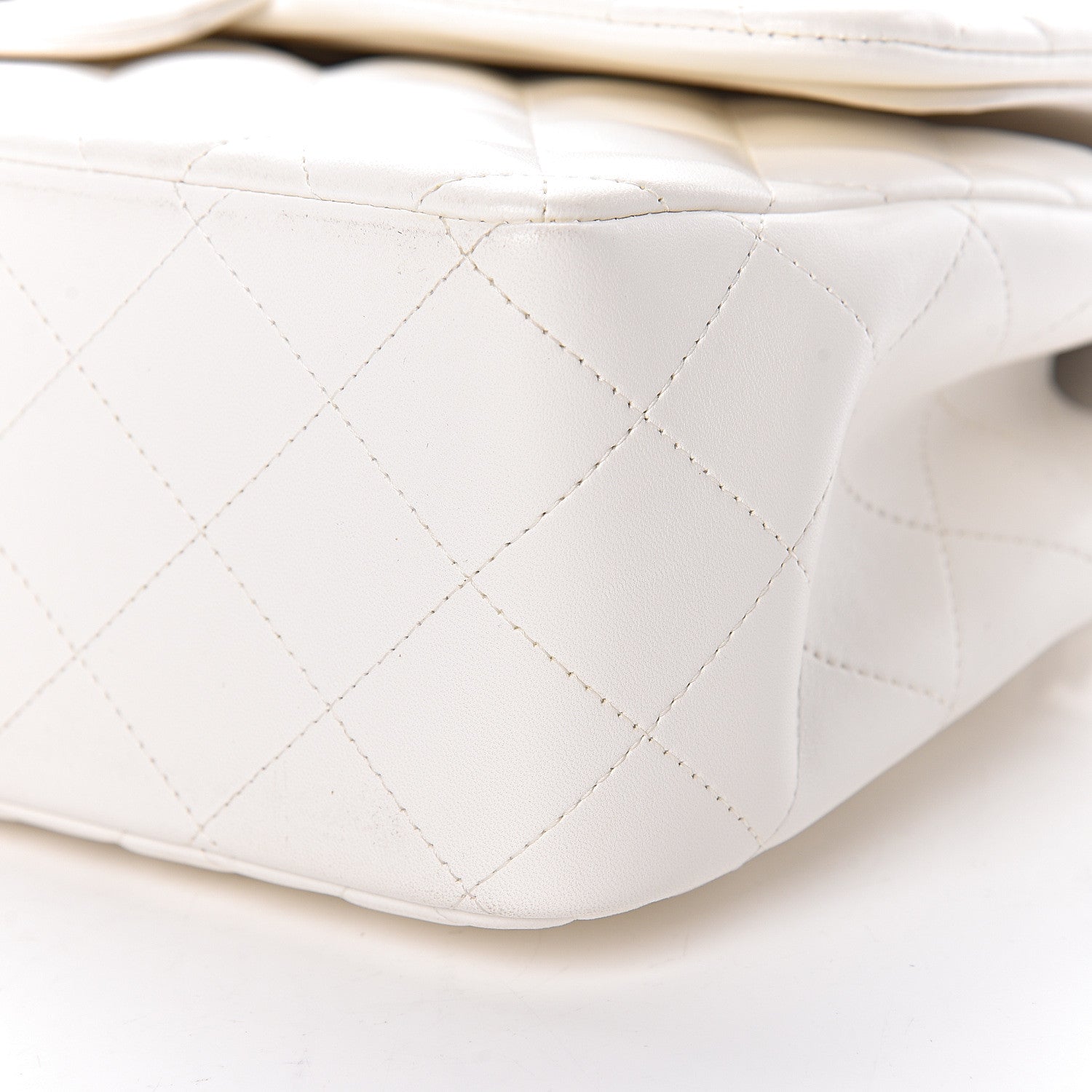 Chanel Lambskin Quilted Jumbo Double Flap White 13 of 14