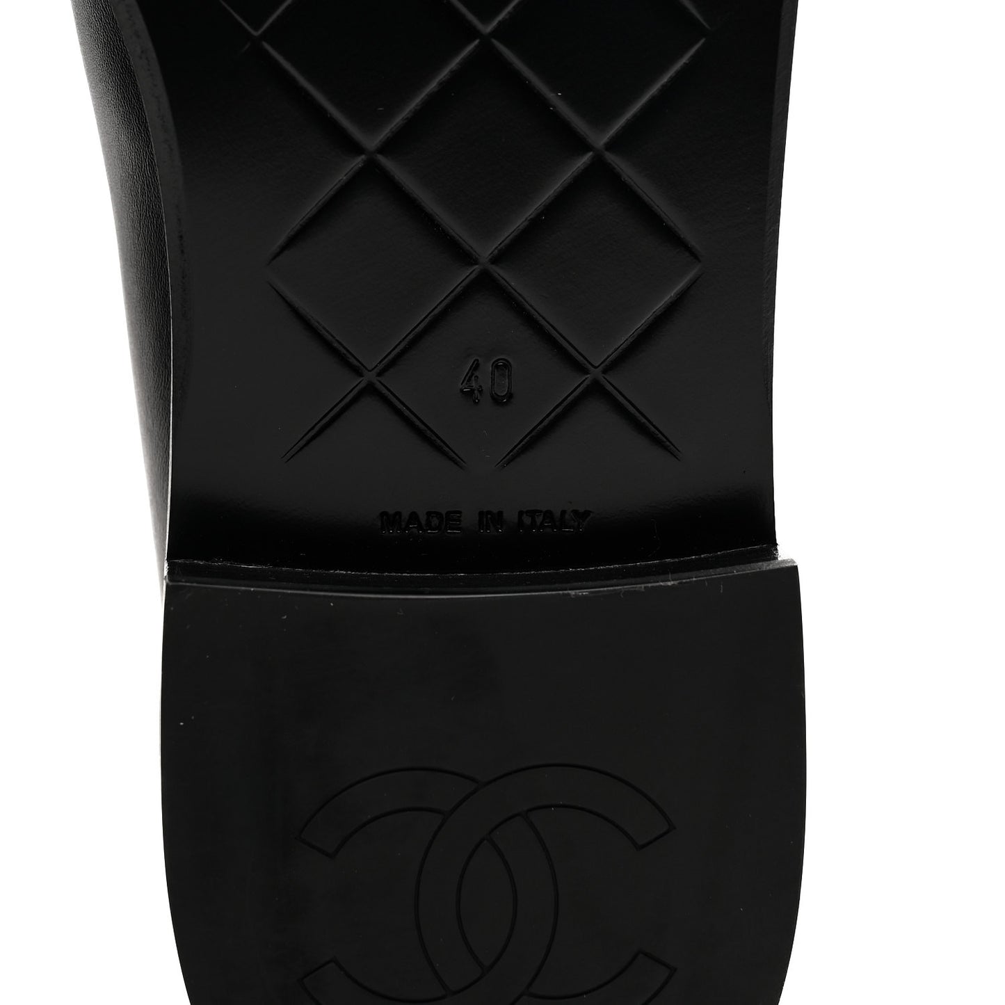Calfskin CC Turnlock Moccasin Loafers 40 Black