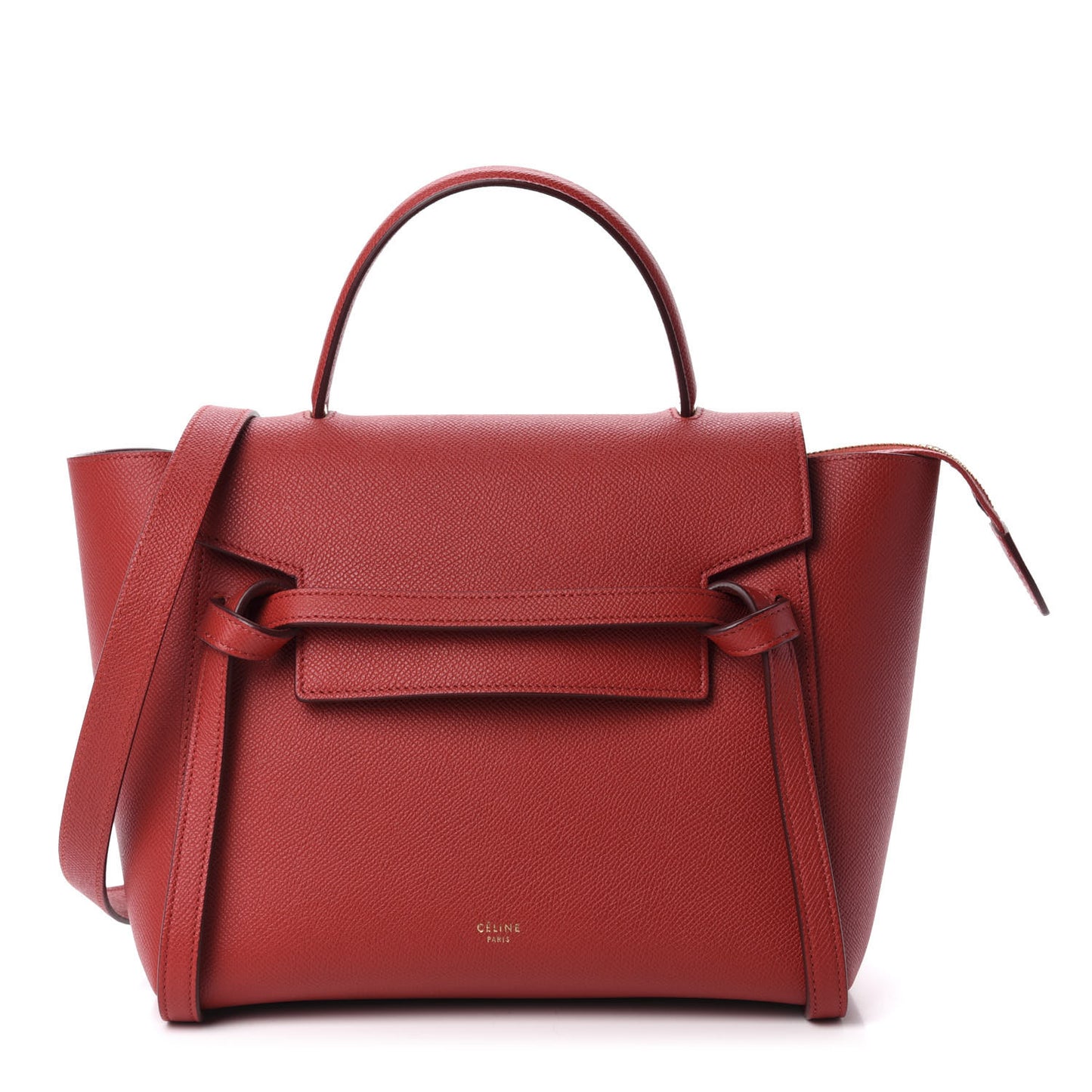 Baby Grained Calfskin Micro Belt Bag Coquelicot