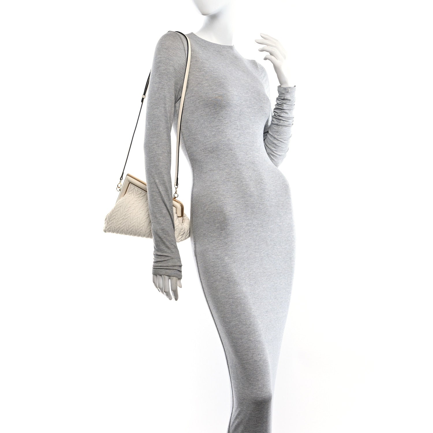 Fendi Lambskin Tessuto Treccia Small Fendi First Grezzo 2 of 10