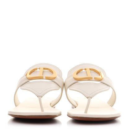 Christian Dior Calfskin 30 Montaigne Thong Sandals 37 White 2 of 9