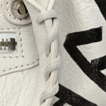 Balenciaga Agneau Graffiti All Over Classic Silver Hardware S City White Black 13 of 14
